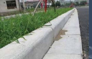 Bordillos hechos de residuos de carbón valorizados